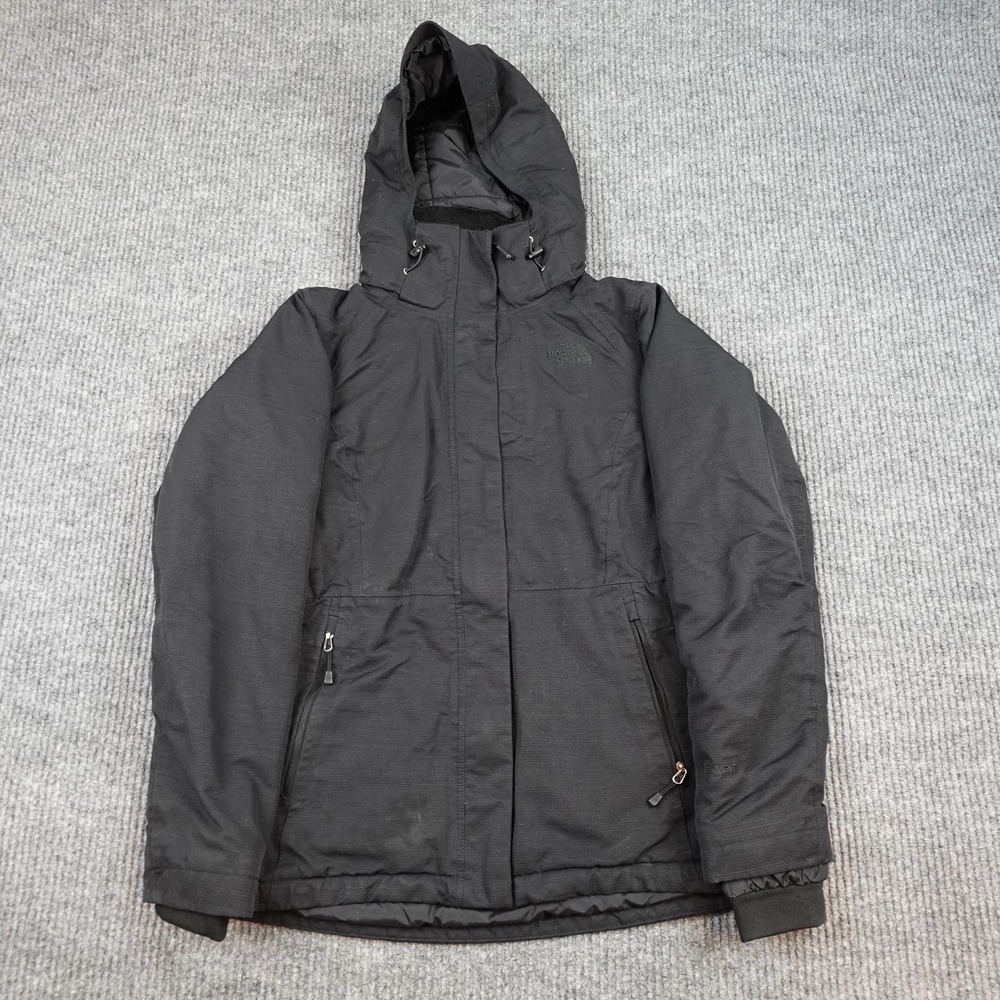 The North Face HyVent Jacket Womens Small Black Hooded Insulated Parka Ski